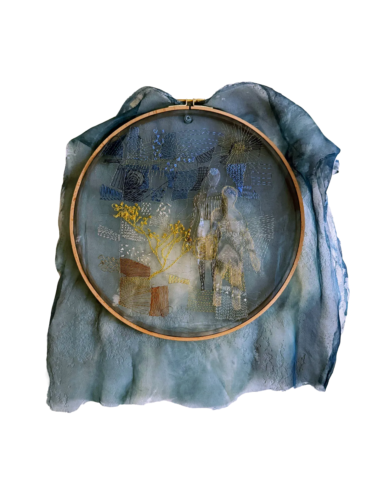 Blue (Version I). Textile installation: textile, threads