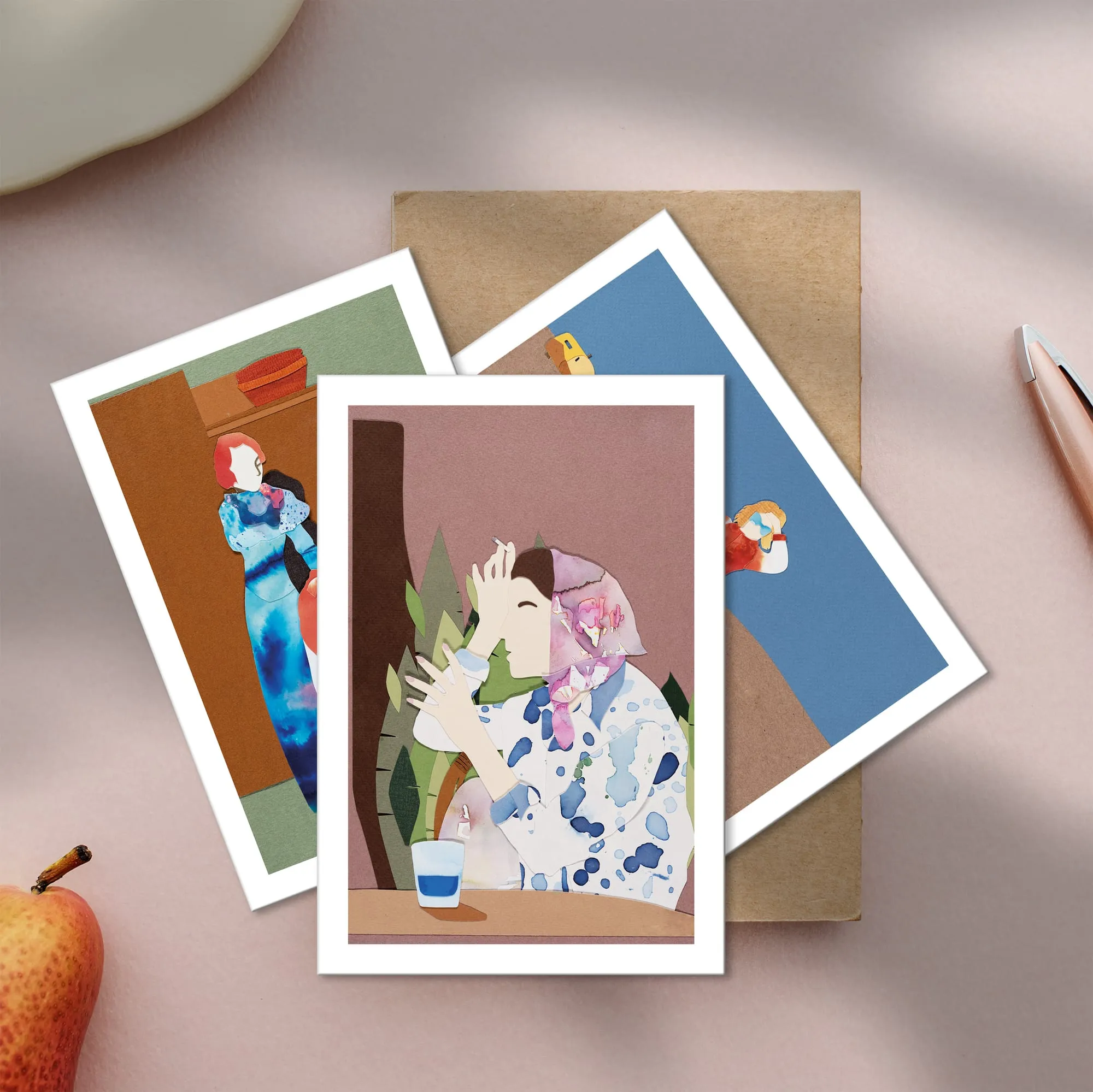Postcard Set — Domestic Scenes by Asya Aseeva