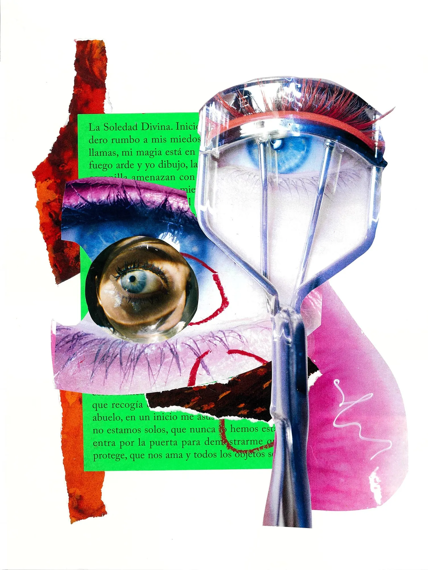 Mascara Mechanica. Paper, magazine clippings, tissue paper, oil pastel