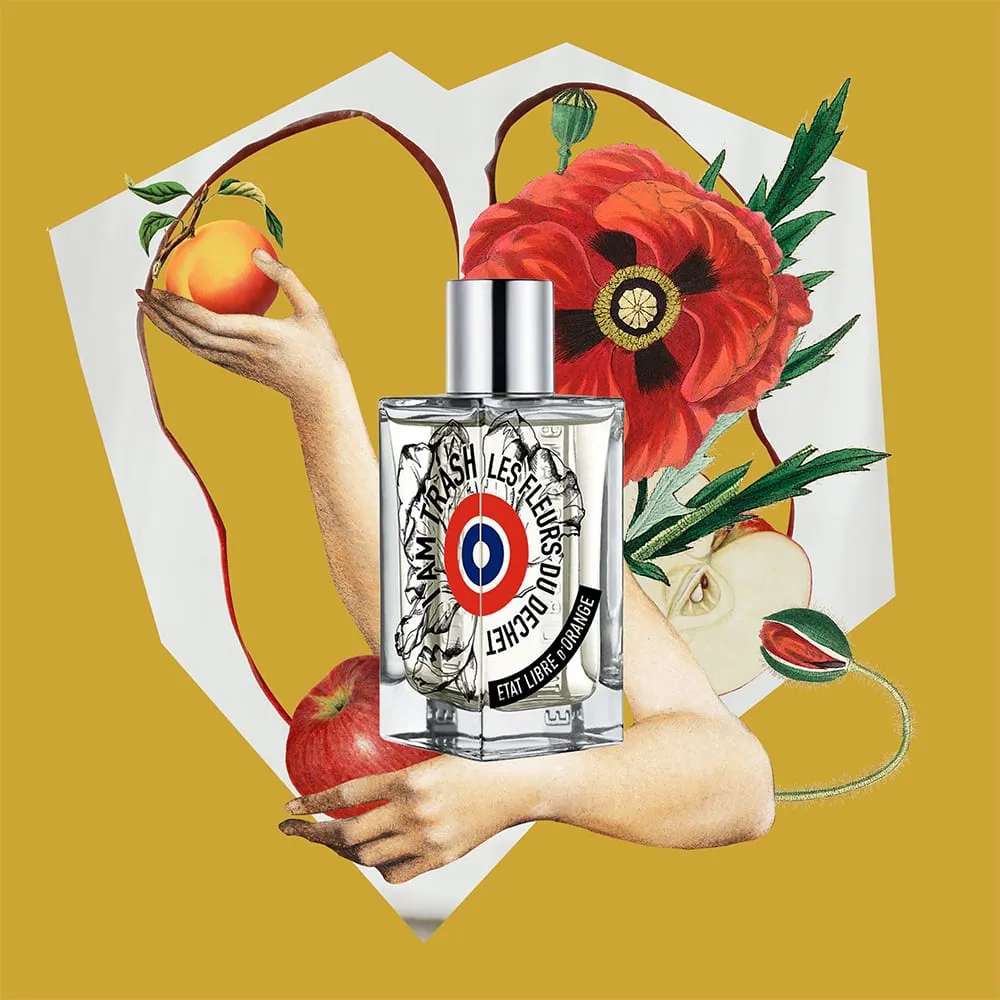 Les Fleurs du Déchet. Second composition for the fragrance series — scent translated into imagery through narrative rather than ingredients. Digital collage by Asya Aseeva